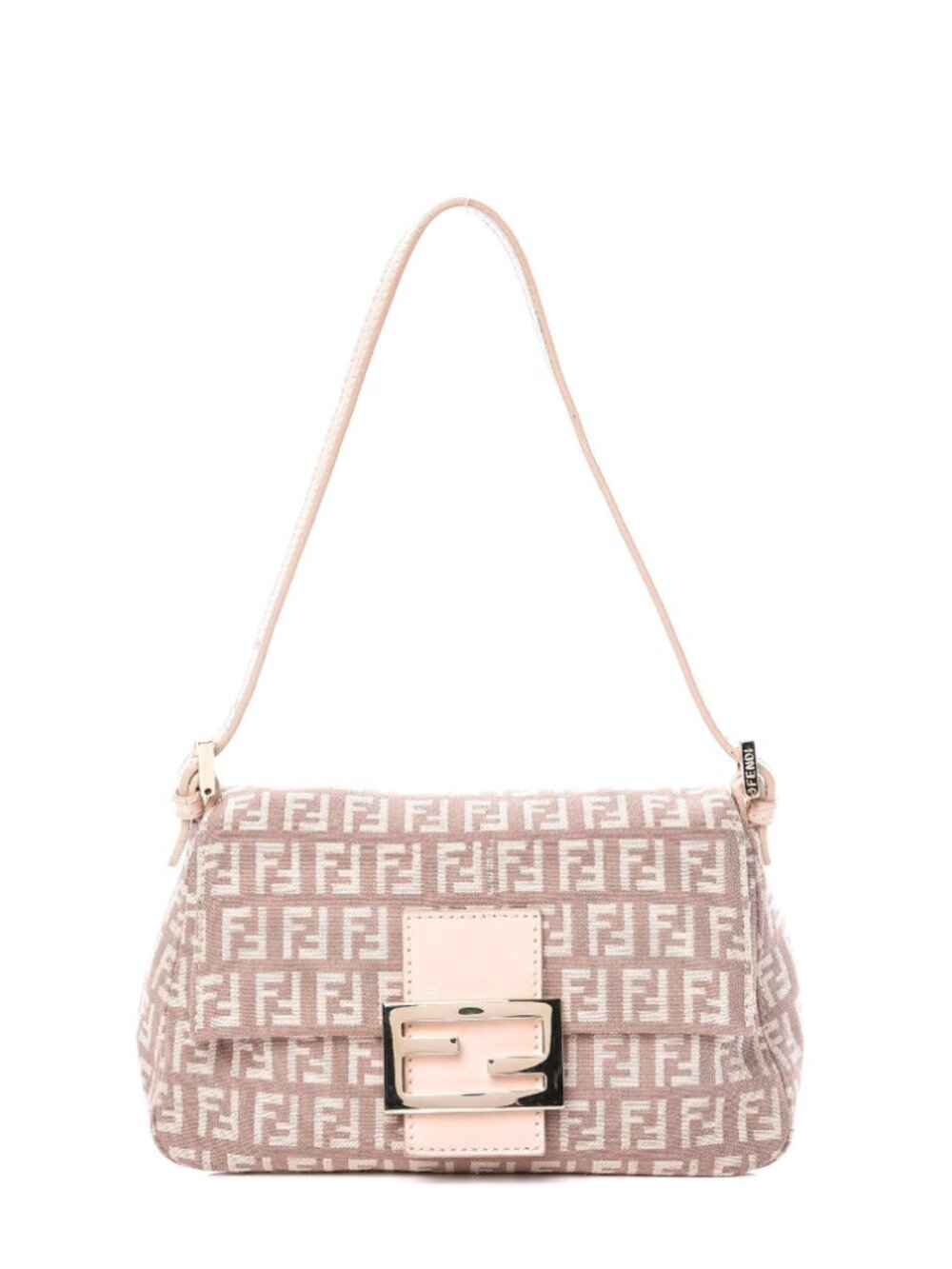 Vintage FENDI - FENDI Zucchino Vitello Mini Mama Baguette Cipria - Pink Canvas - Picture 10 of 11